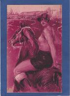 CPA Cheval Chevaux Femme Girl Women Illustrateur Non Circulé Horse Jockey - Pferde