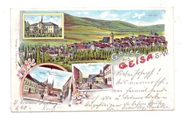 0-6222 GEISA, Lithographie 1902, Marktplatz, Hospital, Hauptstrasse, Panorama - Bad Salzungen