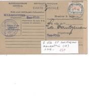 SERVICE 15A CP RAVITAILLEMENT MARMOUTIER 1946 - Lettres & Documents