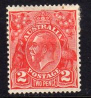 Australia 1926-30 GV Head 2d Scarlet, Die III, Wmk. 7, Perf. 13½x12½, Hinged Mint, SG 99 - Mint Stamps