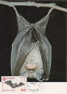 France Carte Maximum   EUROPA 1986 - Cachet Paris - Animaux Chauve Souris - 1986