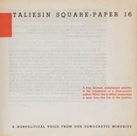 [USA] Frank Lloyd WRIGHT - A Taliesin Square-Paper: A N - Ohne Zuordnung