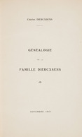 Charles DIERCXSENS - Généalogie De La Famille Diercxens - Unclassified
