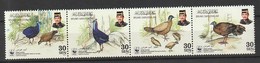 Brunei 2001 WWF - Buwler's Pheasant Strip Of 4 ** Mi 622-625, Sn 574, Yt 608-611, Sg 677a - Brunei (1984-...)