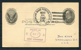 1942 Iceland USA Censor APO 810 Fieldpost Stationery Postcard. Sand Fishing Club Camp - Storia Postale