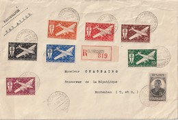 Cote Des Somalis Lettre Recommandée PA 1 A 7 + Complément D Affranchissement 13 Juilet 1945 - Storia Postale