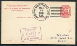 1942 Iceland USA Censor APO 810 Fieldpost Stationery Postcard. - Covers & Documents