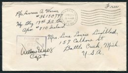 1942 Iceland USA Censor APO 810 Fieldpost Cover - Battle Creek, Mich. (Last Day Of Useage According To Facit) - Covers & Documents