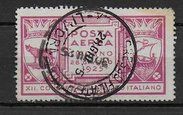 ITALIE - 1925 - VIGNETTE POSTE AERIENNE LIVORNO OBLITEREE - Airmail