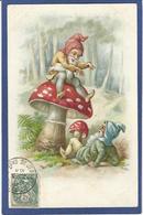 CPA Champignon Mushroom Fantaisie Gnome Lutin Nain Circulé - Cuentos, Fabulas Y Leyendas