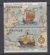 Europa Cept 1992 Faroe Islands 2v From M/s  ** Mnh (40851F) - 1992