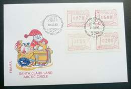 Finland Santa Claus Land Arctic Circle 1990 ATM (Frama Label Stamp FDC) - Cartas & Documentos