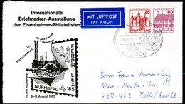 Bund PU218 D2/002a DAMPFLOK "ADLER" Gebraucht Sost. Nürnberg 1985 - Enveloppes Privées - Oblitérées
