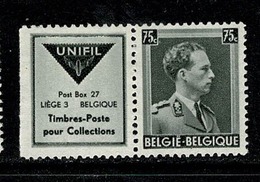 Belg. 1938/39 PU 106*  Unifil  MH  (2  Scans) - Nuevos