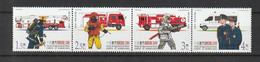 MACAU 2001 Scott 1060	Rescue Workers Strip Of 4 NH - Nuevos