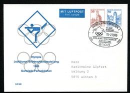 Bund PU275 C2/001 EISKUNSTLAUF OLYMPISCHE SPIELE Sost.Garmisch-Partenkirchen1986 - Privé Briefomslagen - Gebruikt