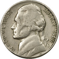 Monnaie, États-Unis, Jefferson Nickel, 5 Cents, 1966, U.S. Mint, Philadelphie - 1938-…: Jefferson