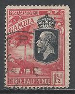 Gambia 1922. Scott #104 (U) George V And Elephant - Gambia (...-1964)