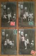 Lot De 4 Cartes Postales Anciennes / Scène Enfants Pap 1910 - Bekende Personen