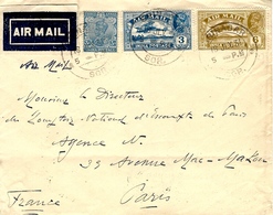 1931- Air Mail Cover From RINABAR  To Paris ( France ) Fr. 9 Annas 3 As - Soruth
