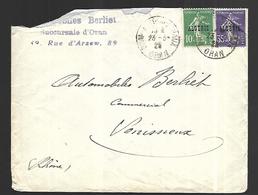 Algérie Lettre Du 23   03  01 1925     D ' Oran    Vers Venissieux - Brieven En Documenten