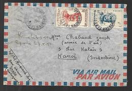 Madagascar  Lettre Par Avion   Du   24  04 1950      De  La Base Aérienne D' Ivato     Vers   Hanoï  ( Indochine ) - Covers & Documents