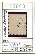 USA 1910 - Etats-Unis - Michel 179 XA Mit Seltener Lochung / Rare Perfins  - Oo Oblit. Used Gebruikt - - Perforés