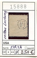 USA 1910 - Etats-Unis - Michel 179 XA Mit Seltener Lochung / Rare Perfins  - Oo Oblit. Used Gebruikt - - Perforados
