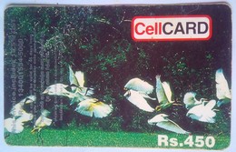 Sri Lanka Cellcard  Rs 450 White Birds ( With Text On The Left Sidr Of The Card.) - Sri Lanka (Ceilán)