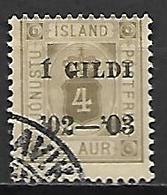 ISLANDE   -    Service   -   1902.   Y&T N° 11 Oblitéré.   Surchargé - Officials