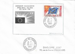 Envel. Assemblée Consultative XVIème Session Du 25.01 Au 23.01.1965 - Oblit. 25.01.65, Conseil De L'Europe STRASBOURG. - Sonstige & Ohne Zuordnung