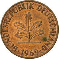 Monnaie, République Fédérale Allemande, Pfennig, 1969, Hambourg, TTB, Copper - 1 Pfennig
