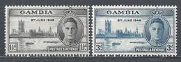 Gambia 1946. Scott #144-5 (M) King George VI And Parliament Buildings, London * Complet Set - Gambia (...-1964)