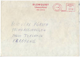 Commercial Slogan Meter Freistempel Cover - 2 February 1987 Larvik To Faroe Islands - Covers & Documents