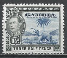 Gambia 1944. Scott #134A (M) King George VI And Elephant * - Gambia (...-1964)