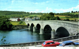 RADNORSHIRE -  BUILTH WELLS - THE BRIDGE AND RIVER WYE Pow76 - Radnorshire