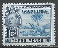 Gambia 1938. Scott #136 (M) King George VI And Elephant * - Gambia (...-1964)