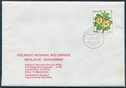 1984 Iceland Reykjavik - Borganes Bus Service Cover (limited Edition Of 10) - Covers & Documents