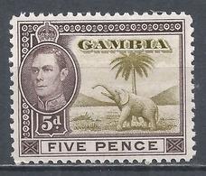 Gambia 1941. Scott #136A (M) King George VI And Elephant * - Gambia (...-1964)