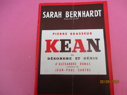 Théatre Sarah BERNHARDT/ KEAN Alexandre Dumas/ JP Sartre/Pierre BRASSEUR/Claude GENSAC /29 Avril 1954      PROG192 - Programs