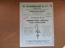 R. Nussbaum & Cie, Robinetterie Spécial Pour Laboratoire / Catalogue / Prix Courant N°30 / Publicité - Other Plans