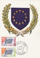 France Carte Maximum Conseil De L' Europe Strasbourg 1975 - Otros & Sin Clasificación
