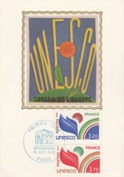 France Carte Maximum Sur Soie UNESCO  1978 - Otros & Sin Clasificación