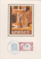 France Carte Maximum Sur Soie UNESCO  1980 - Otros & Sin Clasificación