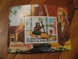 AUGSBURG Munich 1972 Olympic Games Olympics ** Unhinged Air Mail Bloc GUINEA ECUATORIAL Canoeing Canoe Rowing - Kanu