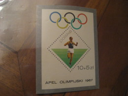 POLAND 1967 * Hinged Imperforated Yvert 46 Bloc MEXICO 1968 Olympic Games Olympics Mejico Athletics - Zomer 1968: Mexico-City