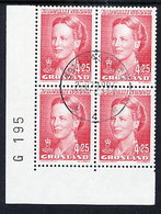 GREENLAND 1996 Definitive 4.50 Kr. In Used Corner Block Of 4.  Michel 283y - Gebruikt