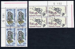 GREENLAND 1995 Ships' Figureheads II In Used Corner Blocks Of 4.  Michel 277-78 - Gebraucht