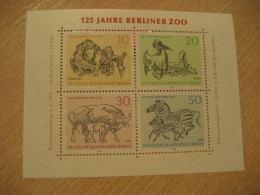 BERLIN Germany 1969 Yvert 2 ** Unhinged Bloc ORANG-UTAN Orang Utan Orangutan Pelikan Gaur Zebra Elephant ZOO - Chimpancés