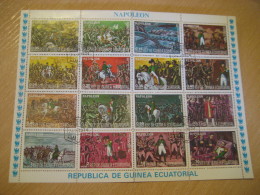 MALABO Guinea Ecuatorial 1974 Cancel Bloc 16 Stamp Sheet NAPOLEON History - Napoleon